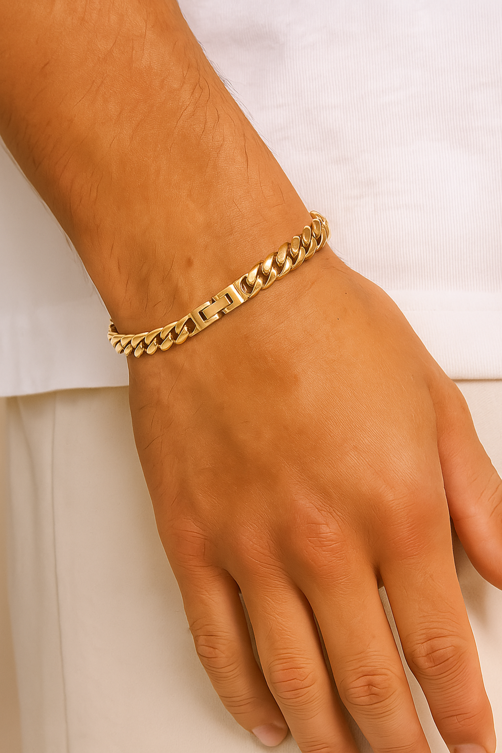 CLEAN CUBAN BRACELET - 6MM 14K gold