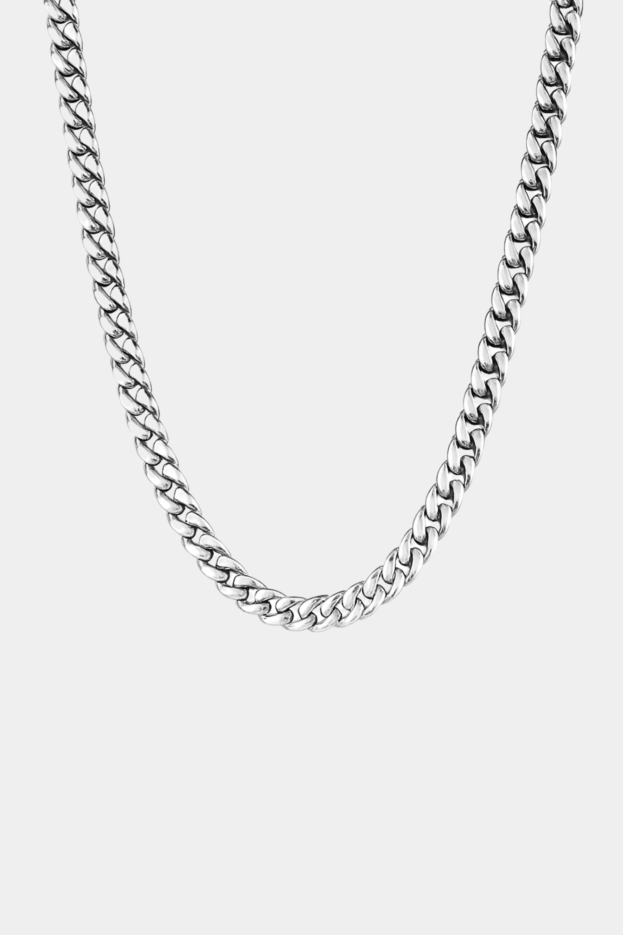 CLEAN CUBAN NECKLACE - 6MM 14K WHITE GOLD