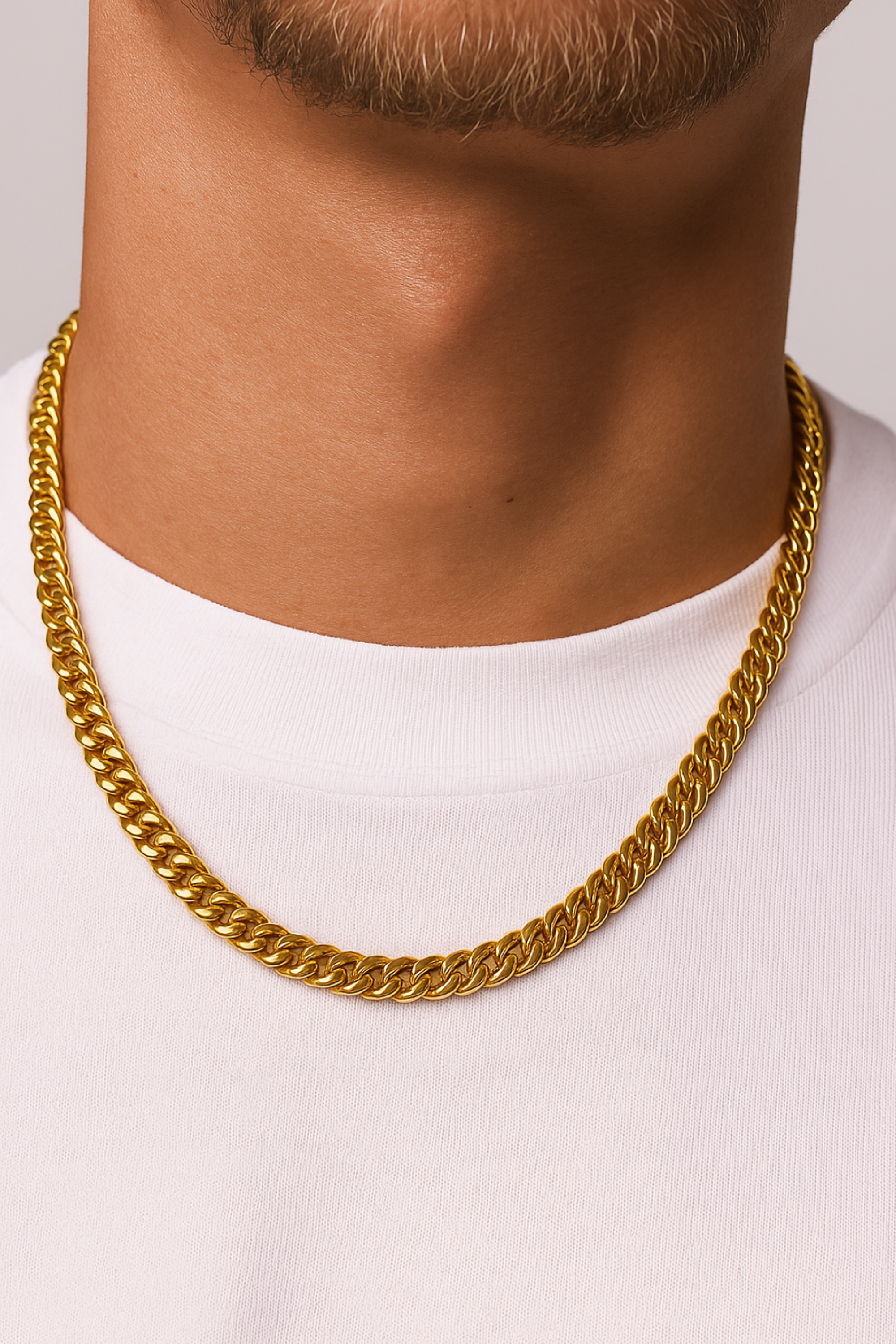 CLEAN CUBAN NECKLACE - 6MM 14K GOLD