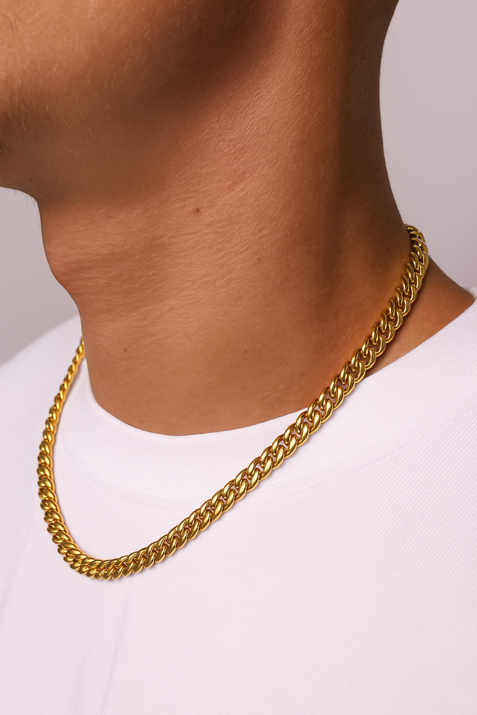 CLEAN CUBAN NECKLACE - 6MM 14K GOLD