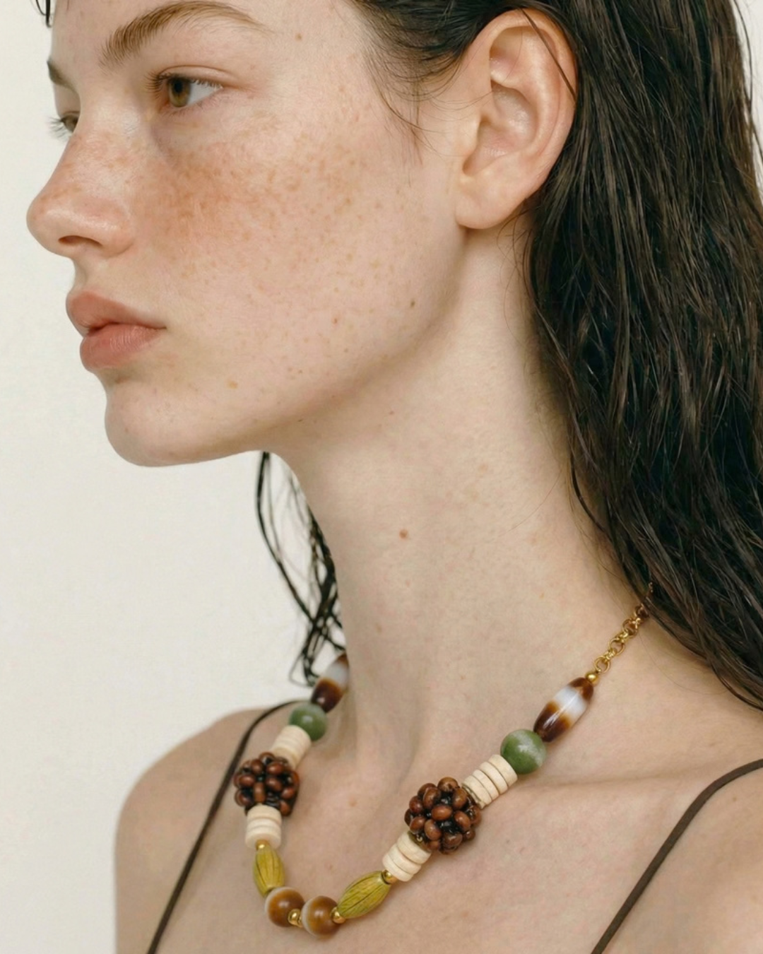 Schakelketting met Houten Kralen