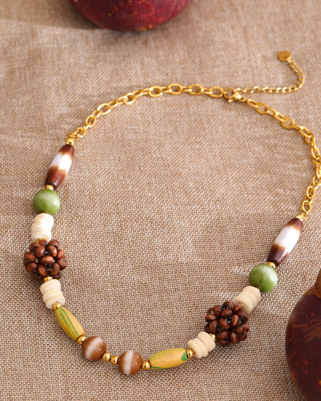 Schakelketting met Houten Kralen