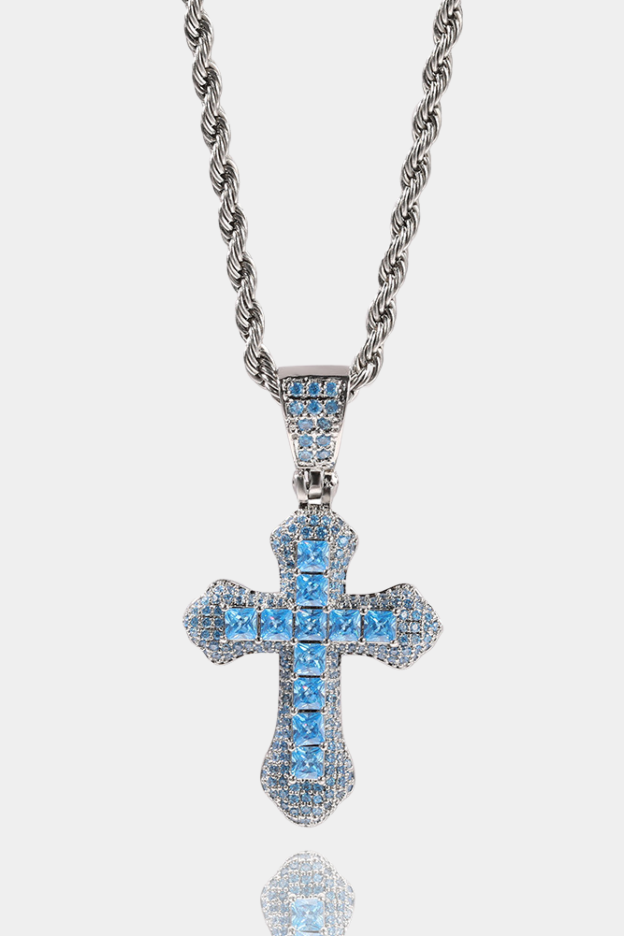 BLUE CROSS NECKLACE - WITGOUD