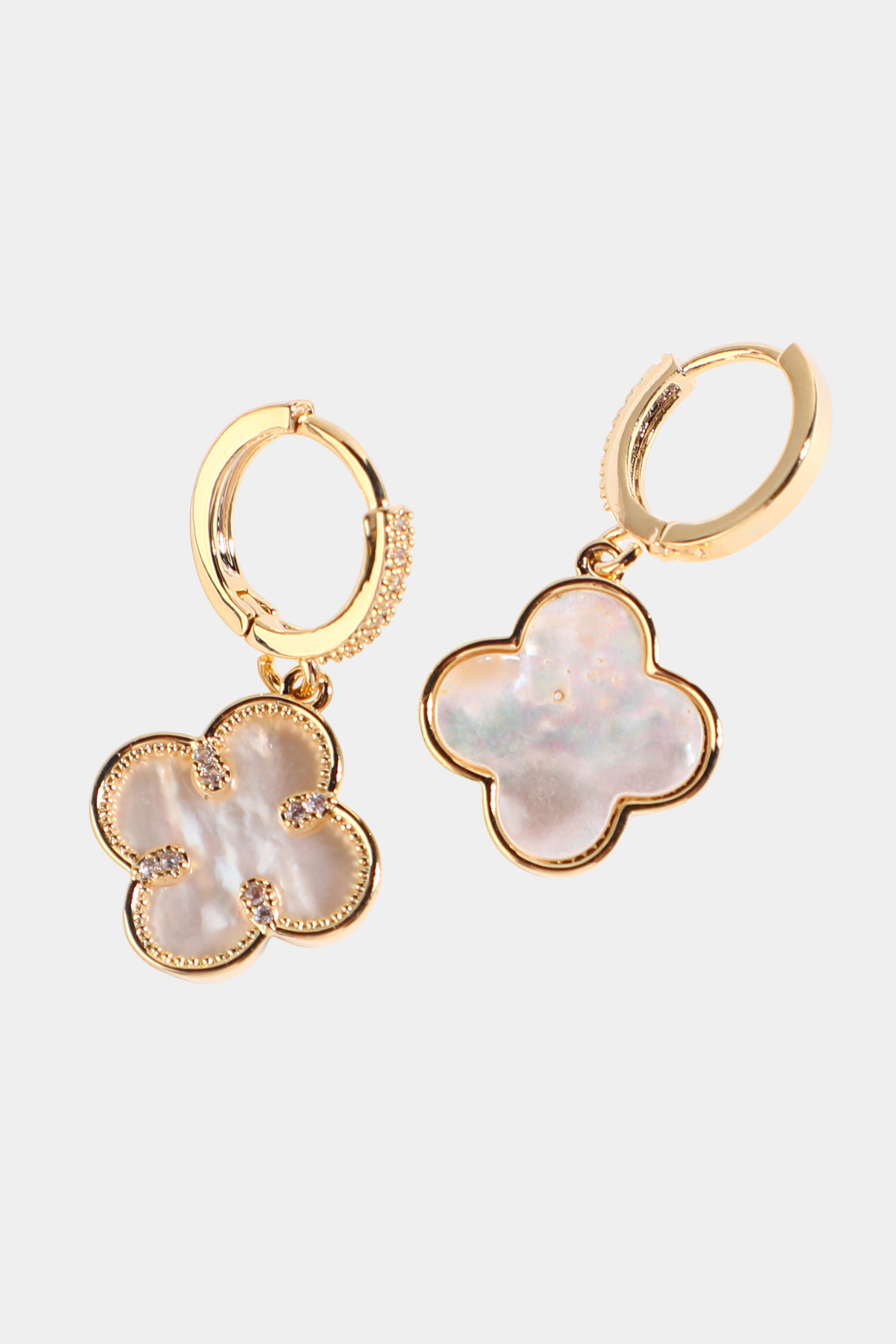 CLOVER OORBELLEN - 14K GOUD