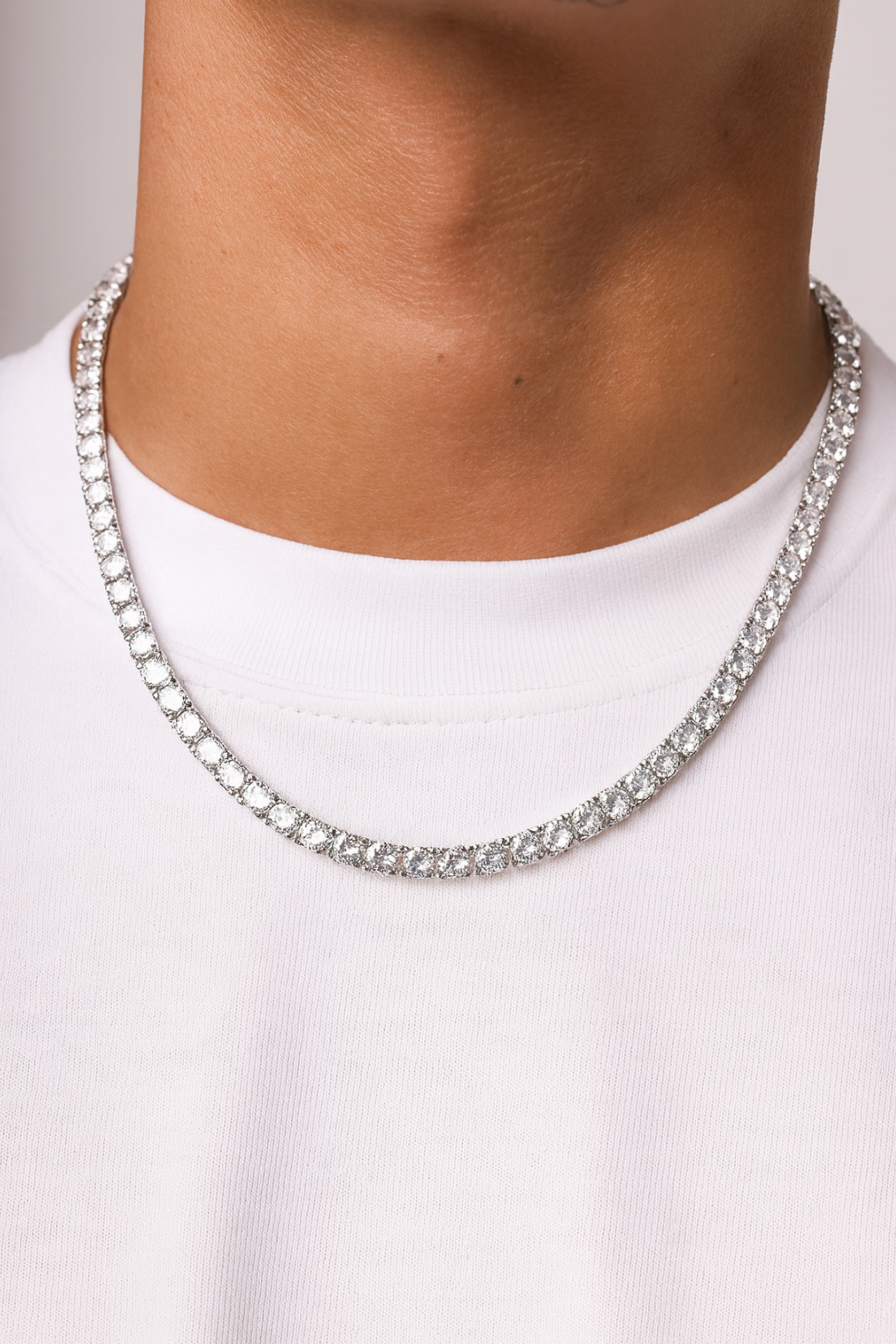 TENNIS NECKLACE - 4MM WITGOUD
