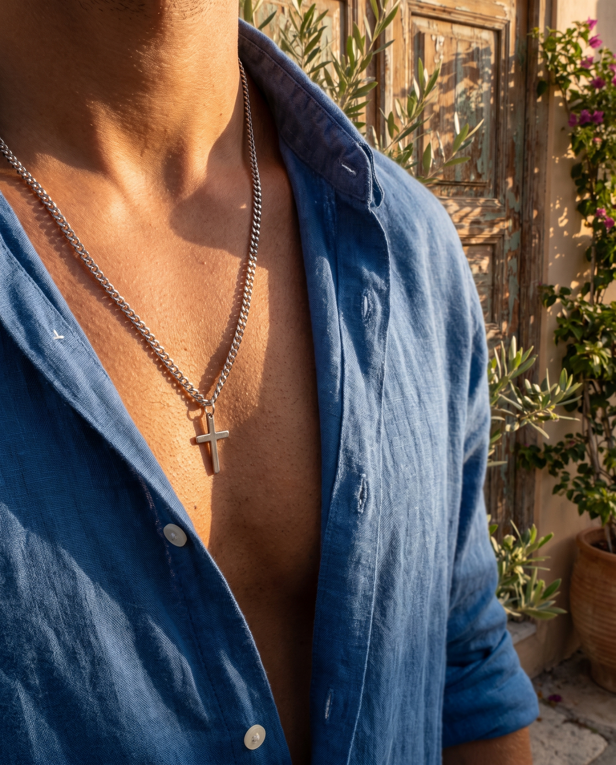 CROSS NECKLACE - SILVER