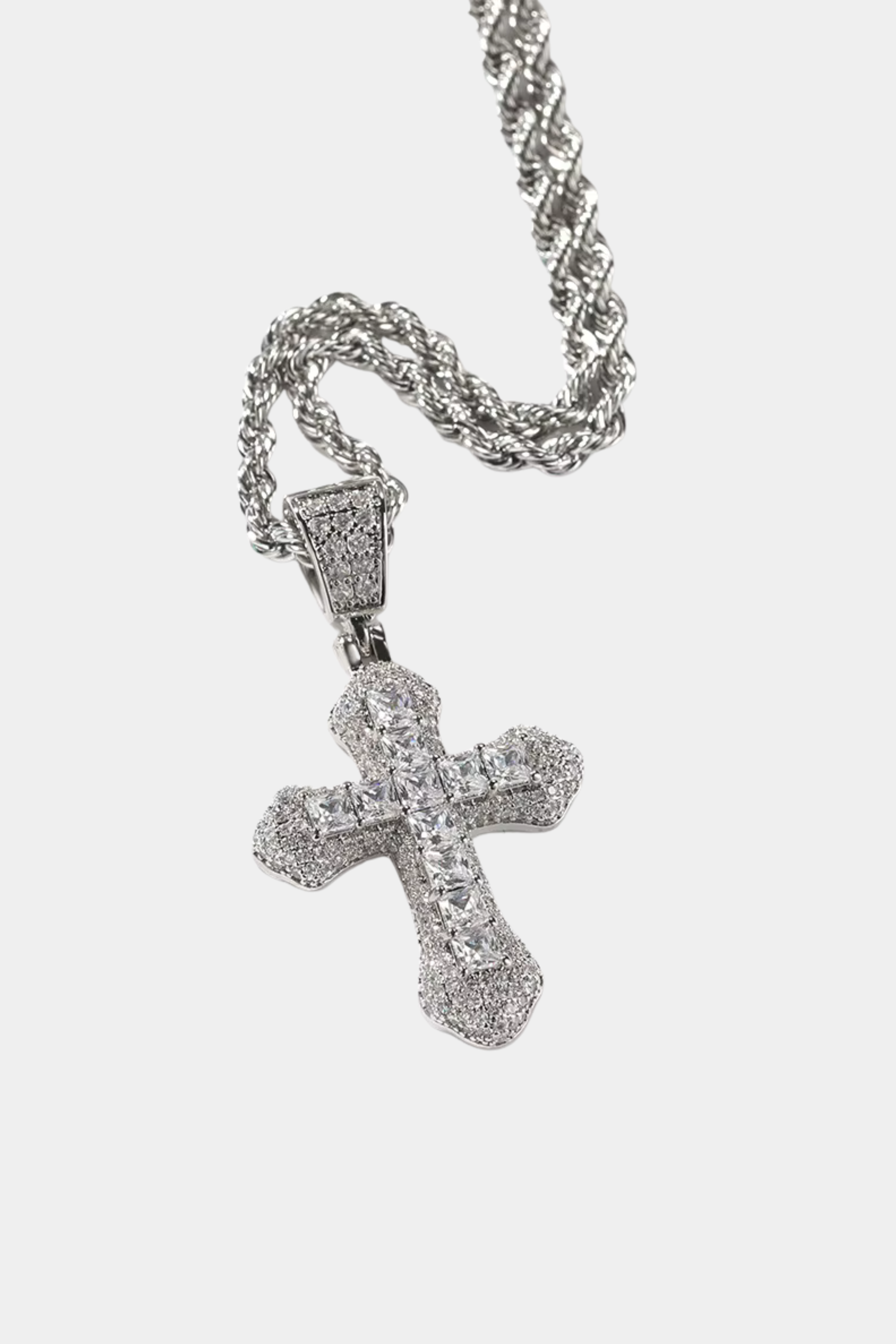 WHITE CROSS NECKLACE - WITGOUD
