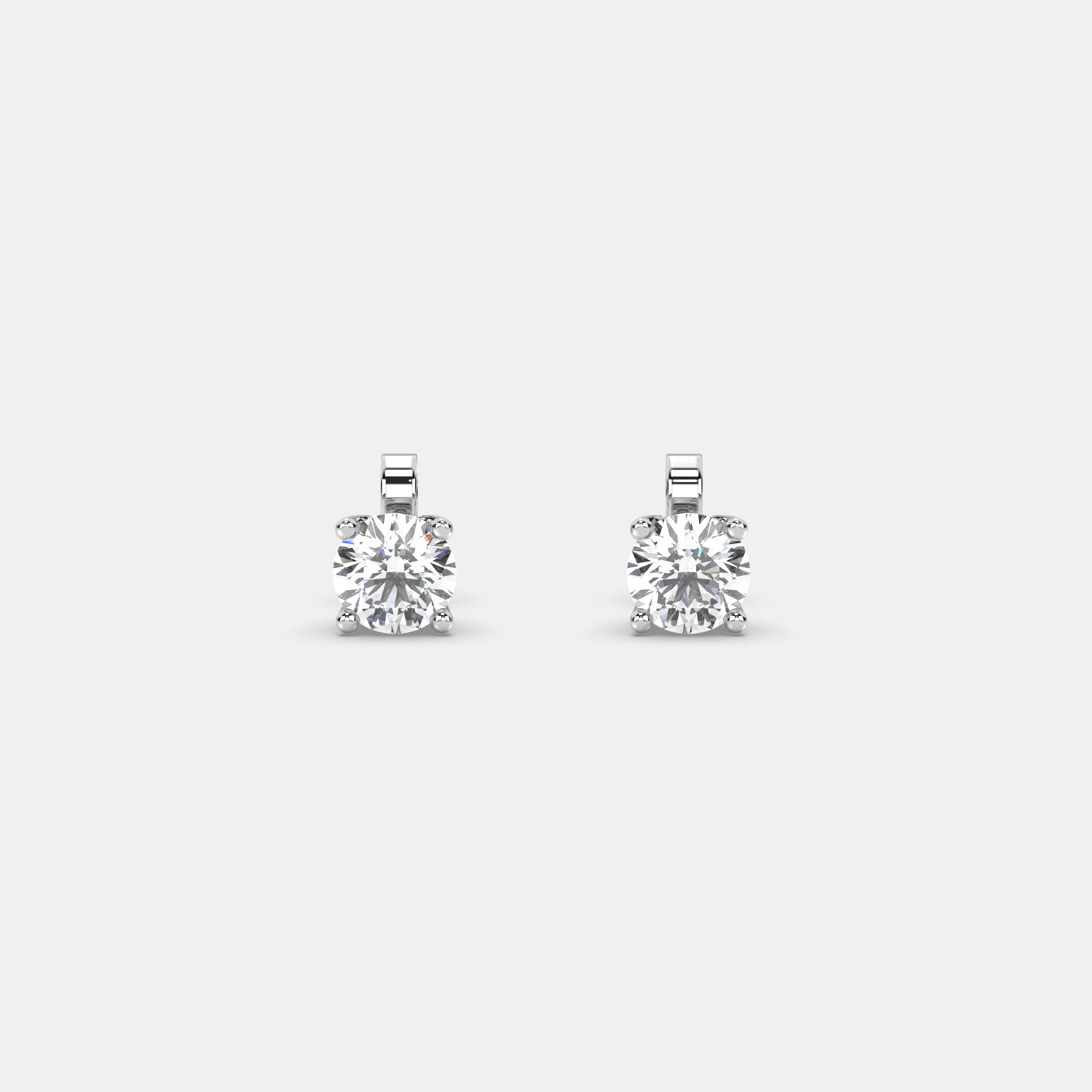 Moissanite round studs - White Gold