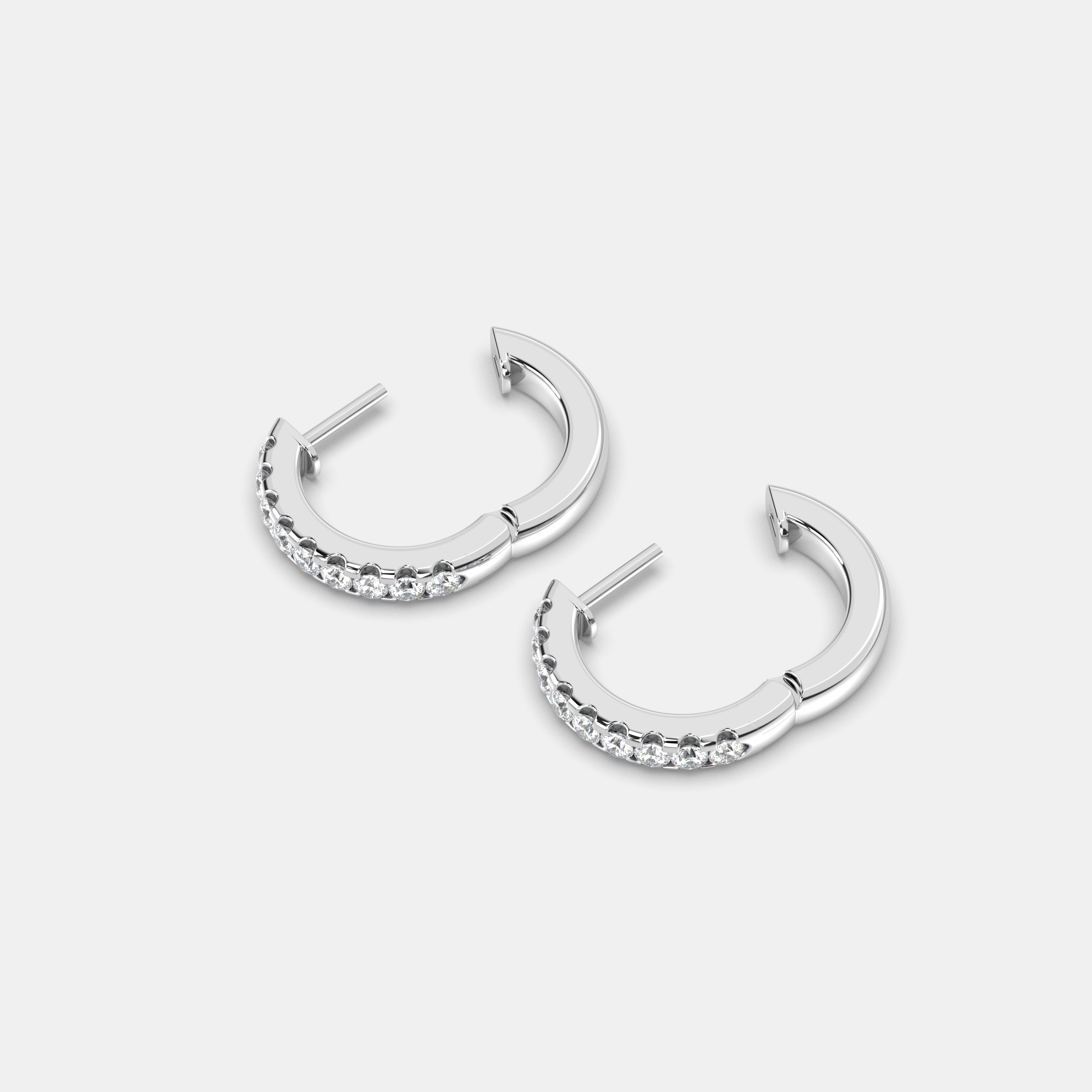 Moissanite ear ring - White Gold