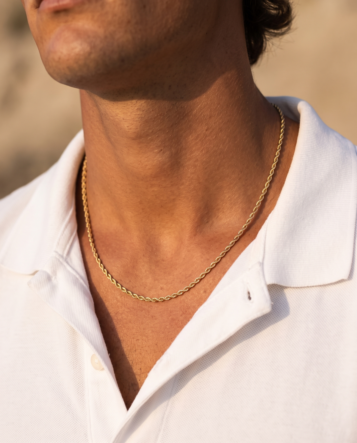 ROPE NECKLACE - 3MM GOLD