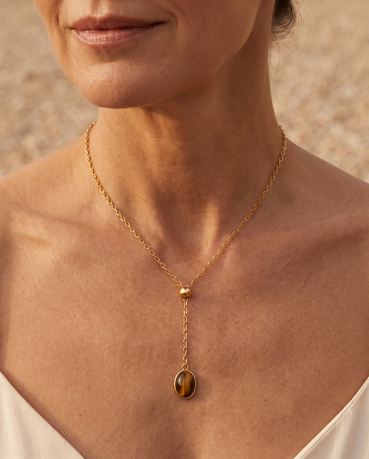 Tijgeroog Y-ketting